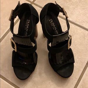 Olga Rubini black suede wedges